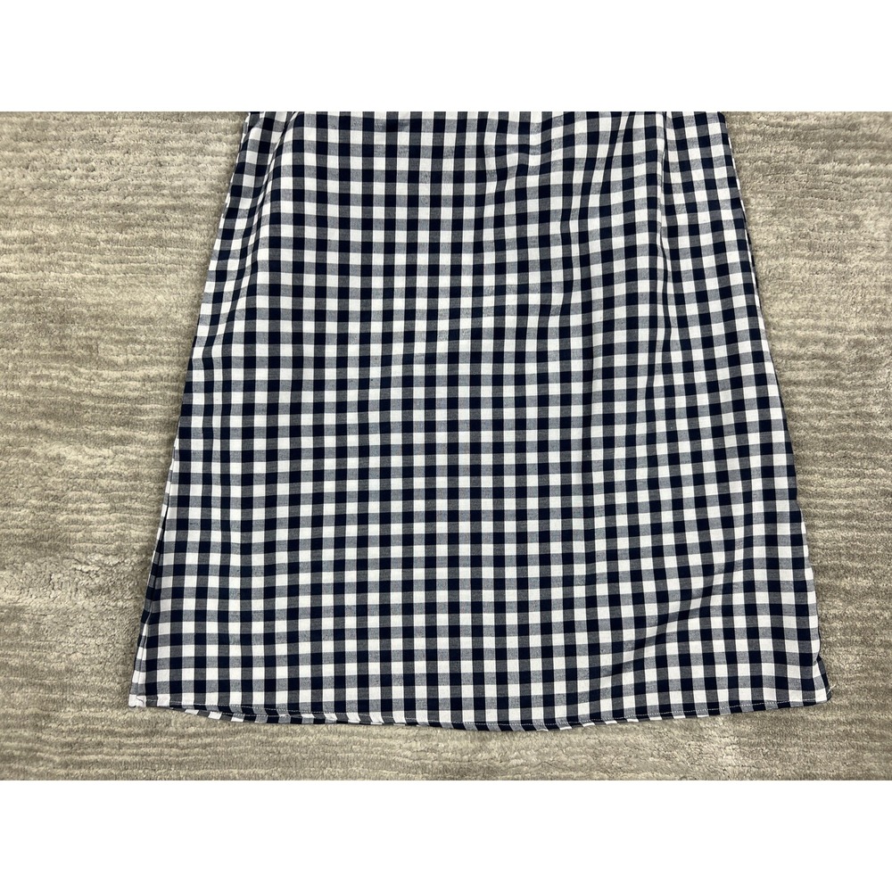 Purple Snow Dress Womens L Navy Blue Gingham Off The Shoulder Mini RSA3817 Check - Picture 8 of 11